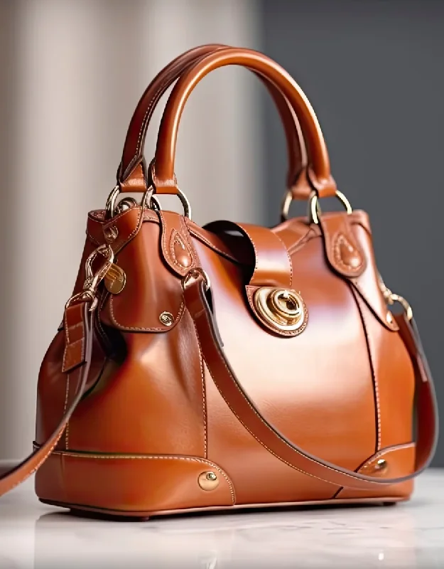 Cognac Turn Satchel